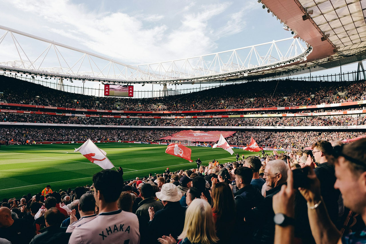 Stadion vor einem Spiel der UEFA Champions League