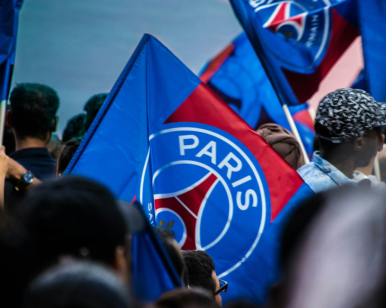 Fans eines Teams in der UEFA Champions League